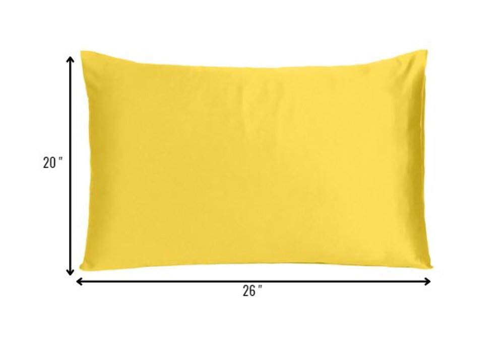 Lemon Dreamy Set Of 2 Silky Satin Standard Pillowcases HomeRoots