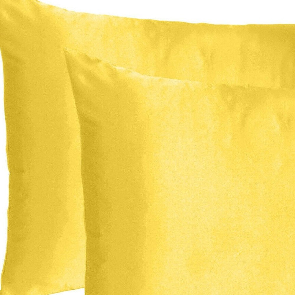Lemon Dreamy Set Of 2 Silky Satin Standard Pillowcases HomeRoots