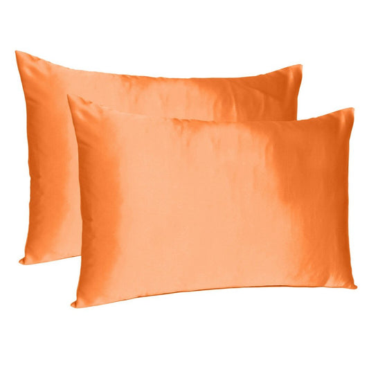 Orange Dreamy Set Of 2 Silky Satin Standard Pillowcases HomeRoots