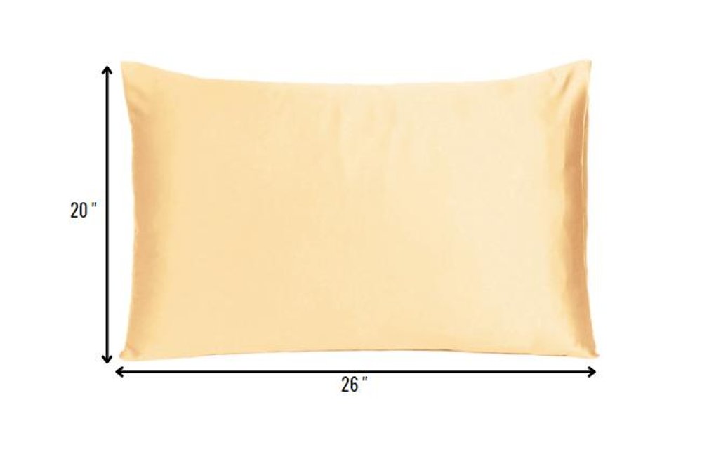 Pale Peach Dreamy Set Of 2 Silky Satin Standard Pillowcases HomeRoots