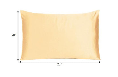 Pale Peach Dreamy Set Of 2 Silky Satin Standard Pillowcases HomeRoots
