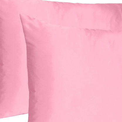 Set Of Two Pink Rose Dreamy Silky Satin Standard Pillowcases HomeRoots
