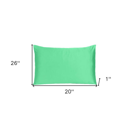 Green Dreamy Set Of 2 Silky Satin Standard Pillowcases HomeRoots