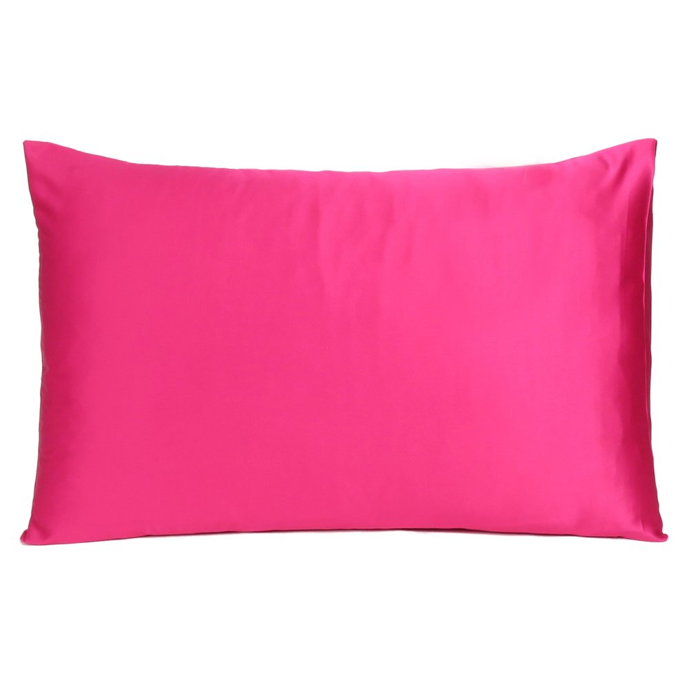 Fuchsia Dreamy Set Of 2 Silky Satin Standard Pillowcases HomeRoots