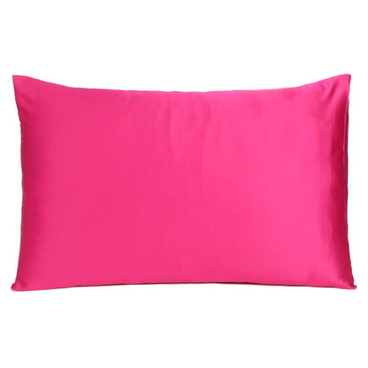 Fuchsia Dreamy Set Of 2 Silky Satin Standard Pillowcases HomeRoots
