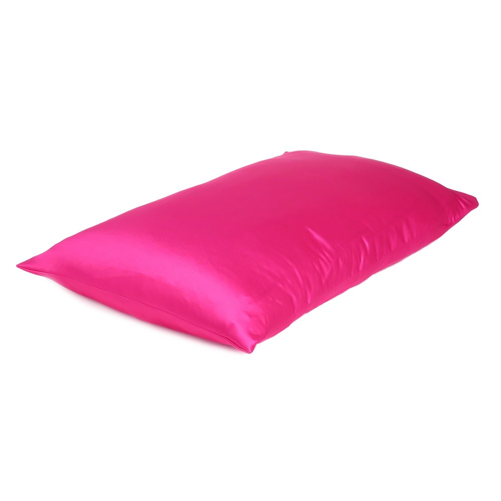 Fuchsia Dreamy Set Of 2 Silky Satin Standard Pillowcases HomeRoots