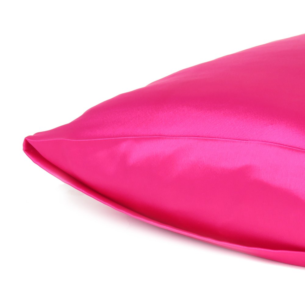 Fuchsia Dreamy Set Of 2 Silky Satin Standard Pillowcases HomeRoots