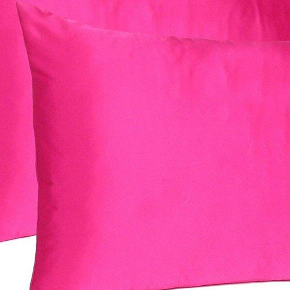 Fuchsia Dreamy Set Of 2 Silky Satin Standard Pillowcases HomeRoots