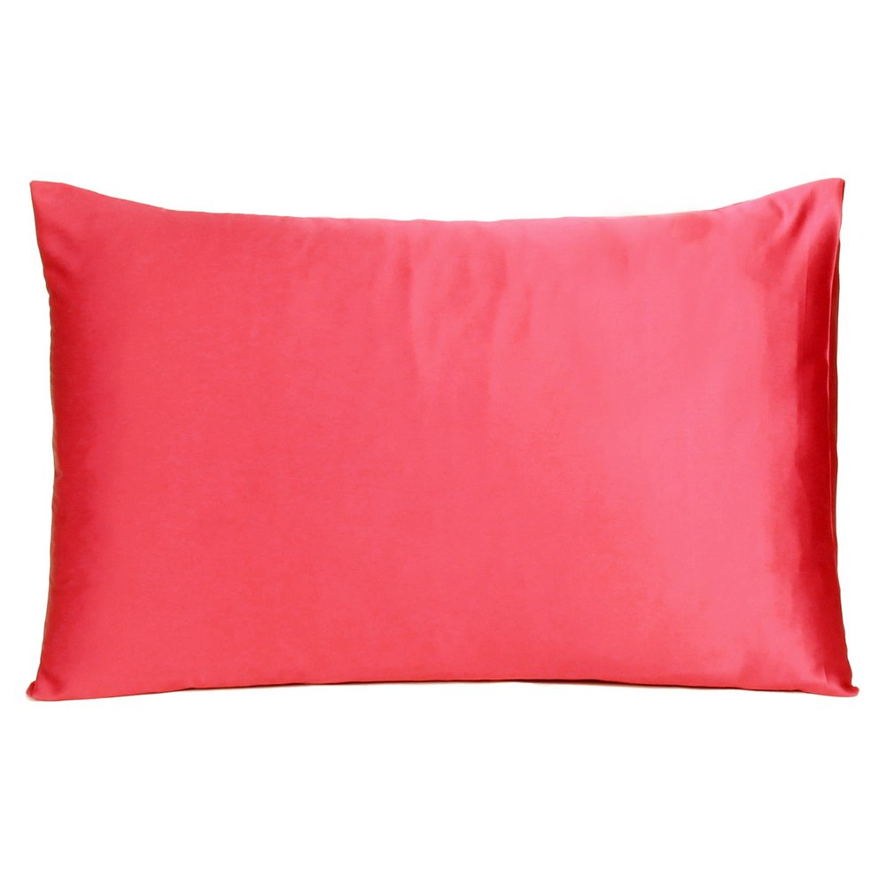 Two Piece Salmon Pink Dreamy Silky Satin Pillowcases HomeRoots