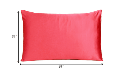 Poppy Red Dreamy Set Of 2 Silky Satin Standard Pillowcases - FurniFindUSA