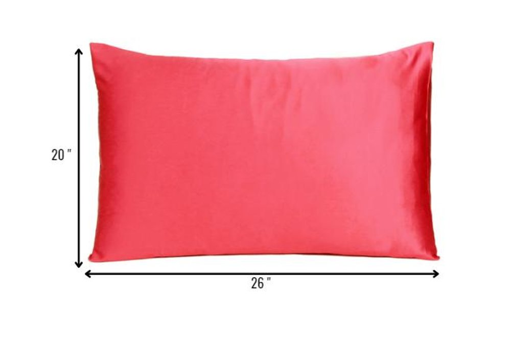 Two Piece Salmon Pink Dreamy Silky Satin Pillowcases HomeRoots