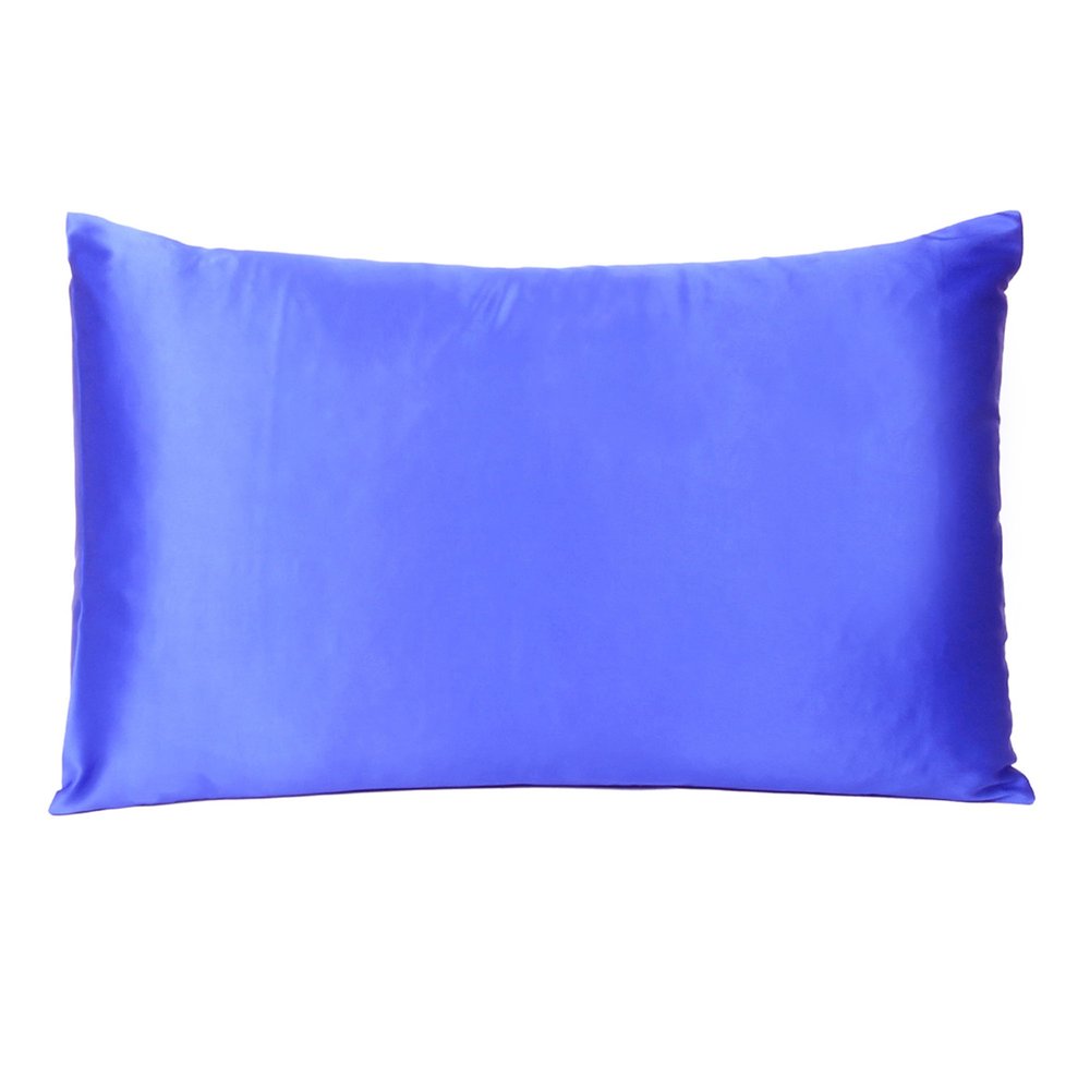 Royal Blue Dreamy Set Of 2 Silky Satin Standard Pillowcases HomeRoots