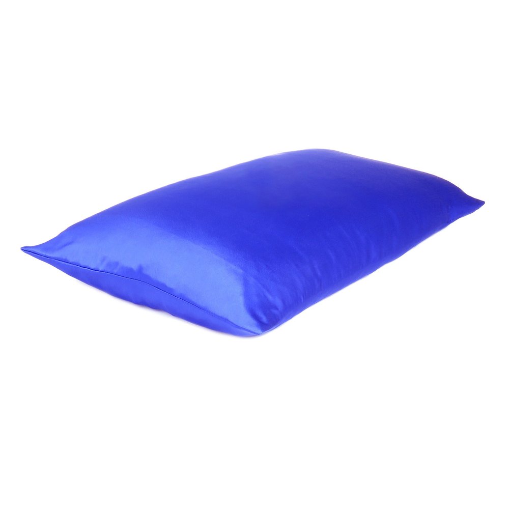 Royal Blue Dreamy Set Of 2 Silky Satin Standard Pillowcases HomeRoots