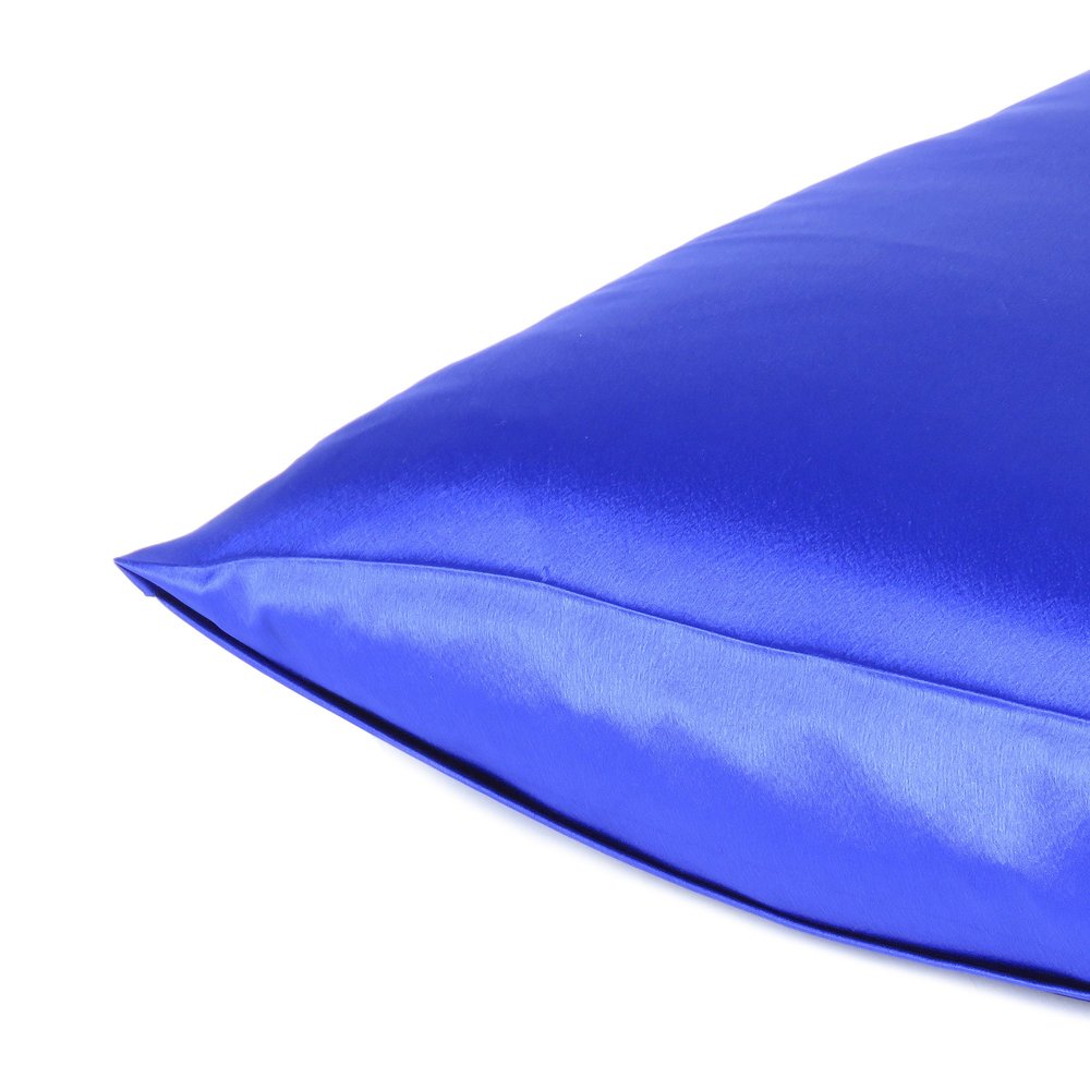 Royal Blue Dreamy Set Of 2 Silky Satin Standard Pillowcases HomeRoots