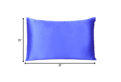 Royal Blue Dreamy Set Of 2 Silky Satin Standard Pillowcases - FurniFindUSA