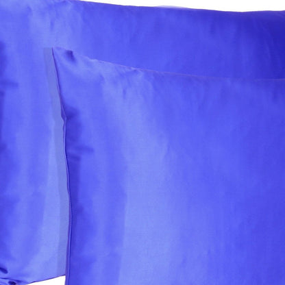 Royal Blue Dreamy Set Of 2 Silky Satin Standard Pillowcases HomeRoots