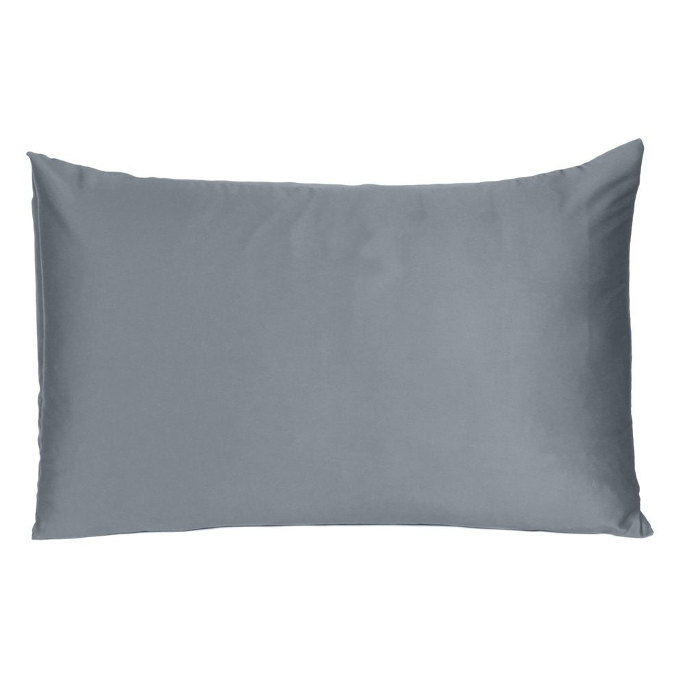Set Of Two Dark Gray Dreamy Silk Satin Standard Pillowcases HomeRoots