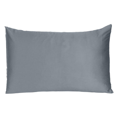 Set Of Two Dark Gray Dreamy Silk Satin Standard Pillowcases HomeRoots