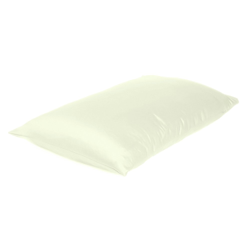 Ivory Dreamy Set Of 2 Silky Satin Standard Pillowcases HomeRoots