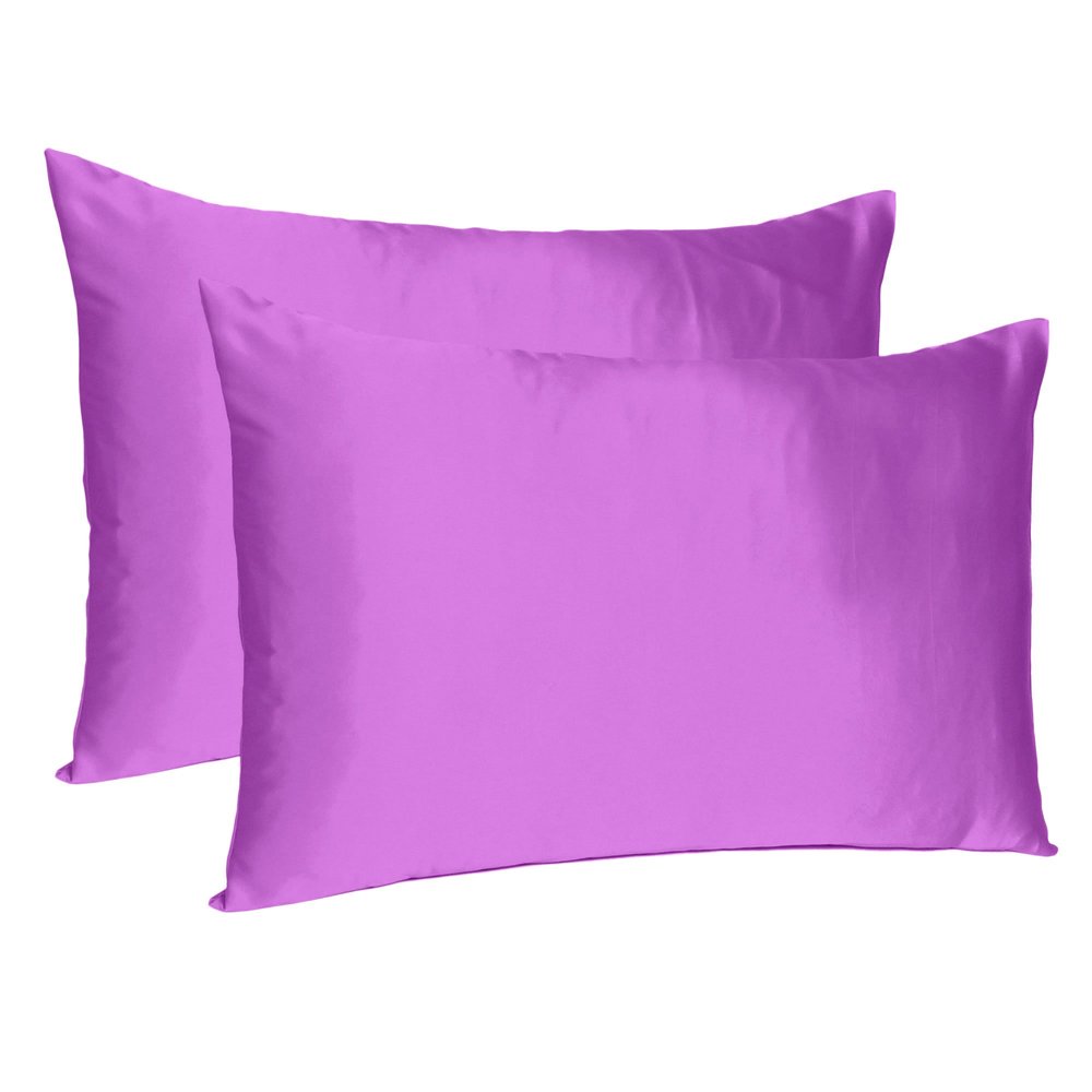 Purple Merlot Dreamy Set Of 2 Silky Satin Standard Pillowcases HomeRoots