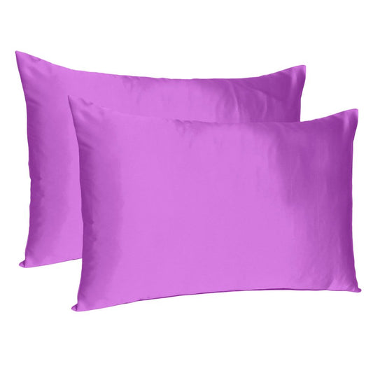 Purple Merlot Dreamy Set Of 2 Silky Satin Standard Pillowcases HomeRoots