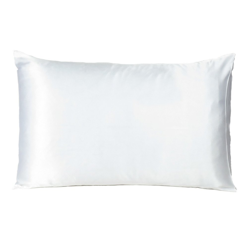 White Dreamy Set Of 2 Silky Satin Standard Pillowcases HomeRoots