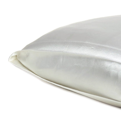 White Dreamy Set Of 2 Silky Satin Standard Pillowcases HomeRoots