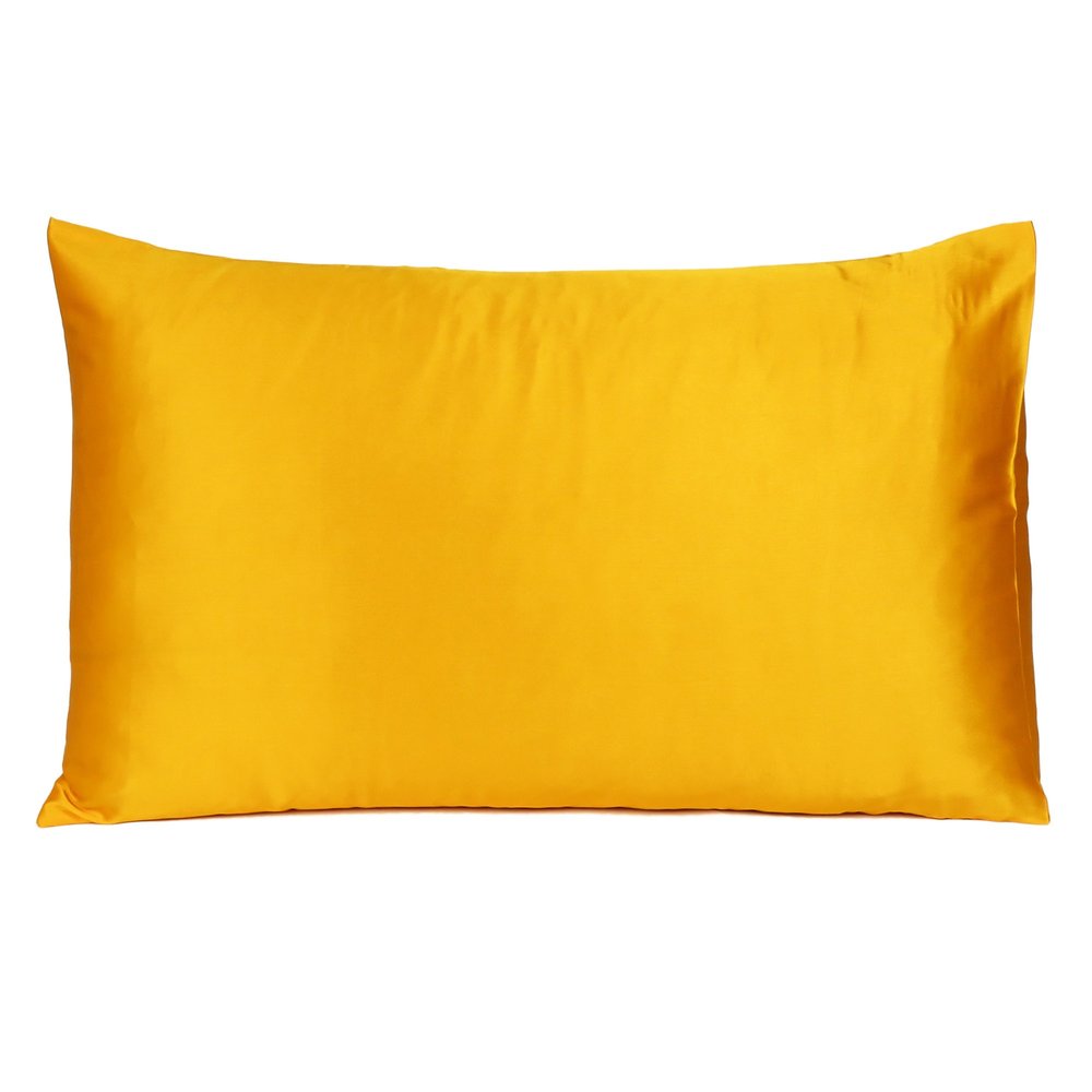 Goldenrod Dreamy Set Of 2 Silky Satin Standard Pillowcases HomeRoots