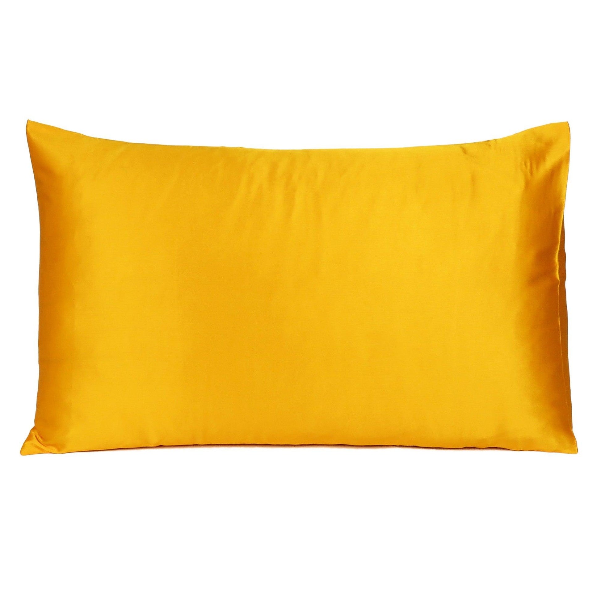 Goldenrod Dreamy Set Of 2 Silky Satin Standard Pillowcases - FurniFindUSA