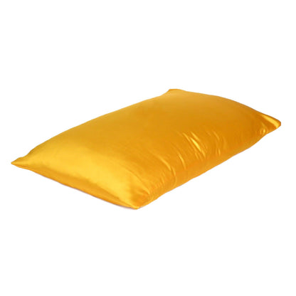 Goldenrod Dreamy Set Of 2 Silky Satin Standard Pillowcases - FurniFindUSA