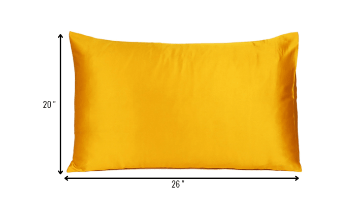Goldenrod Dreamy Set Of 2 Silky Satin Standard Pillowcases - FurniFindUSA