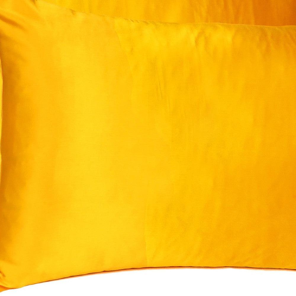 Goldenrod Dreamy Set Of 2 Silky Satin Standard Pillowcases - FurniFindUSA