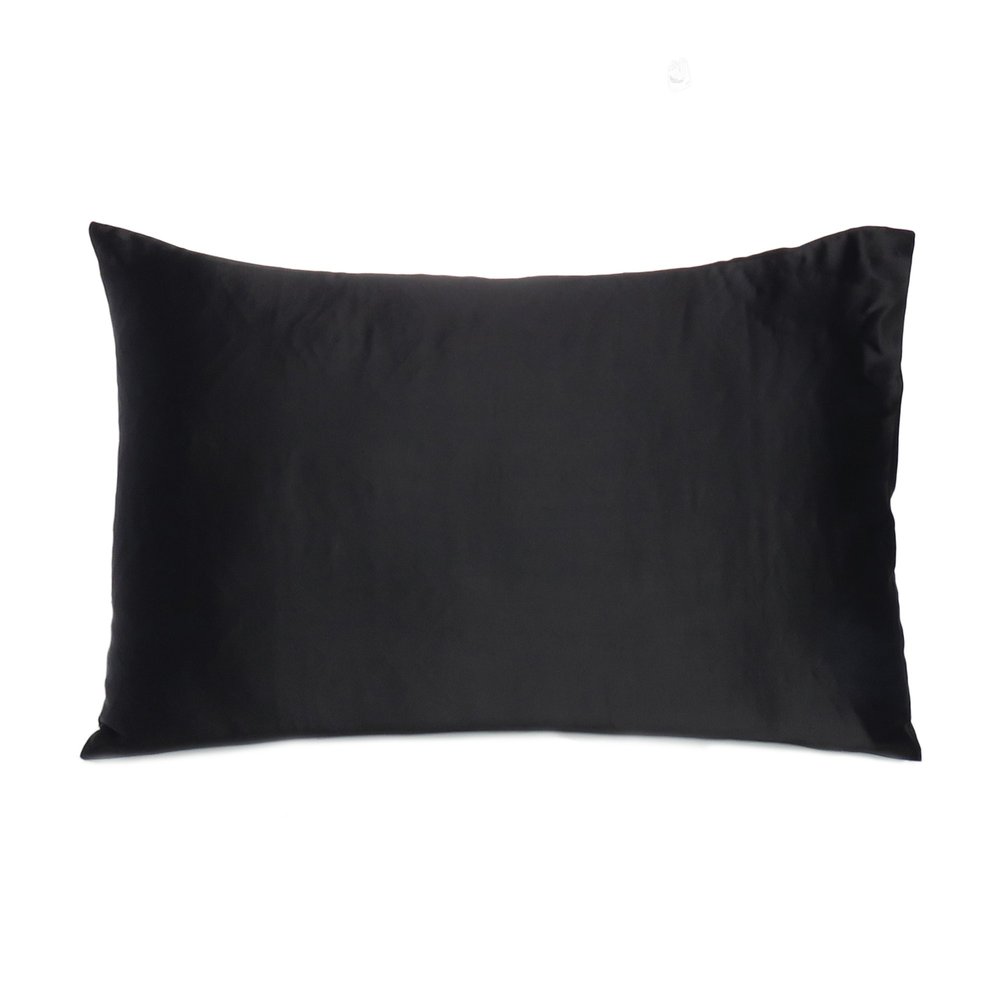 Black Dreamy Set Of 2 Silky Satin Queen Pillowcases HomeRoots