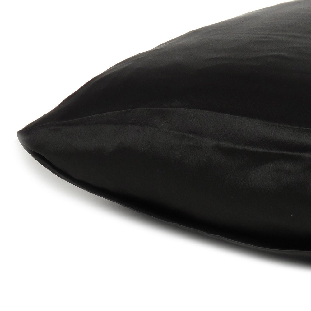 Black Dreamy Set Of 2 Silky Satin Queen Pillowcases HomeRoots