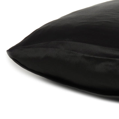 Black Dreamy Set Of 2 Silky Satin Queen Pillowcases HomeRoots