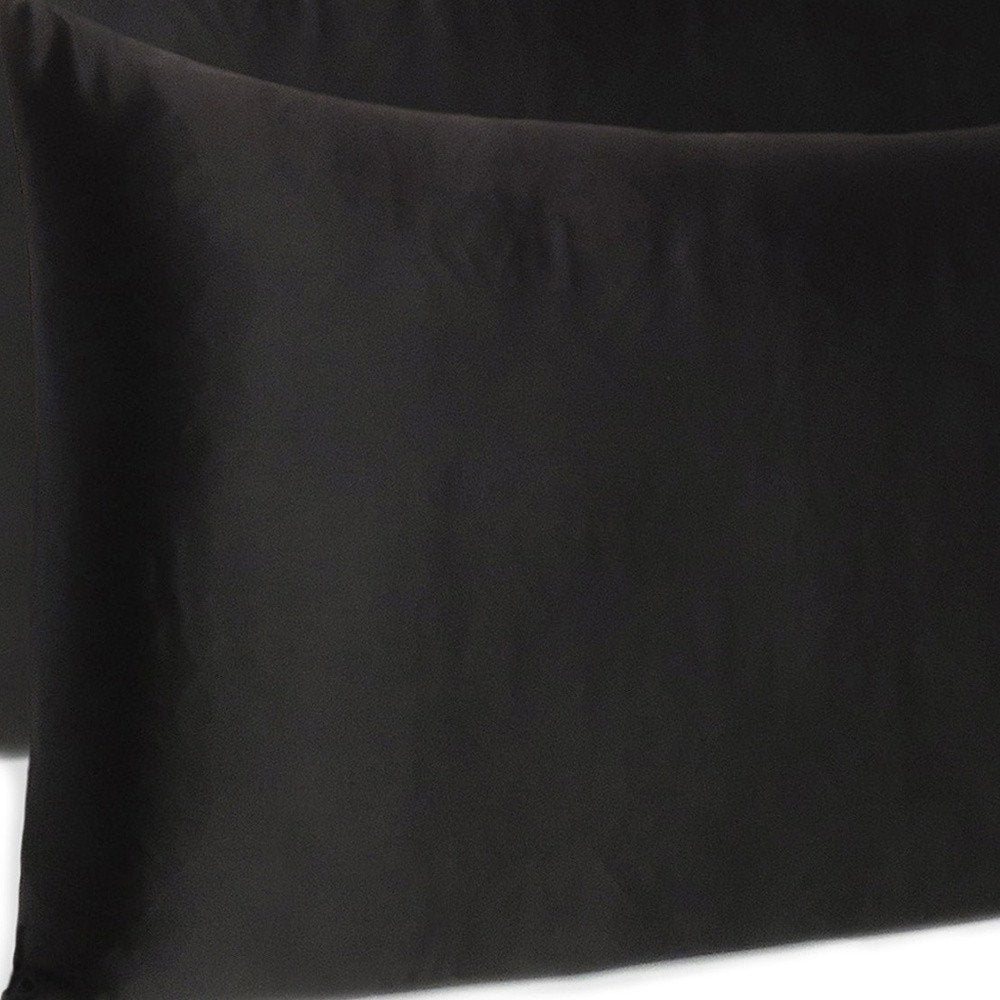 Black Dreamy Set Of 2 Silky Satin Queen Pillowcases HomeRoots