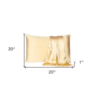 Pale Yellow Dreamy Set Of 2 Silky Satin Queen Pillowcases HomeRoots