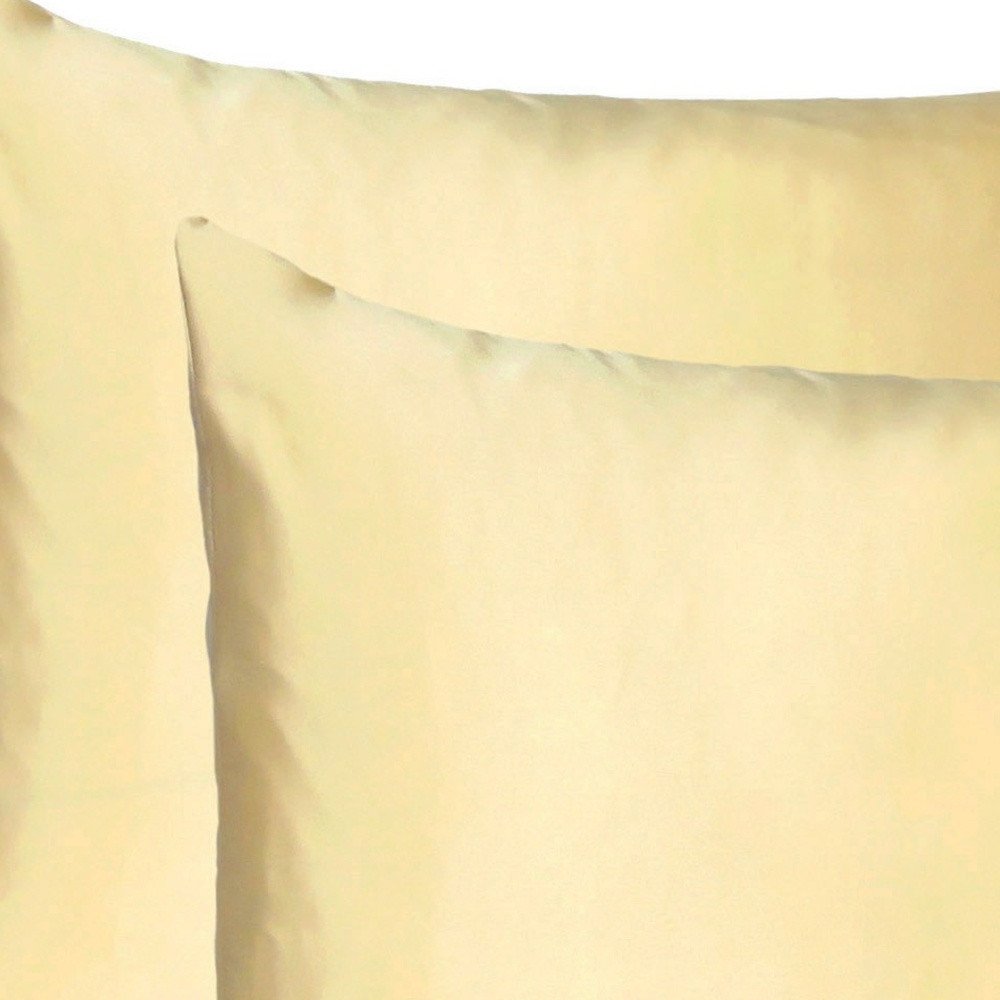 Pale Yellow Dreamy Set Of 2 Silky Satin Queen Pillowcases HomeRoots