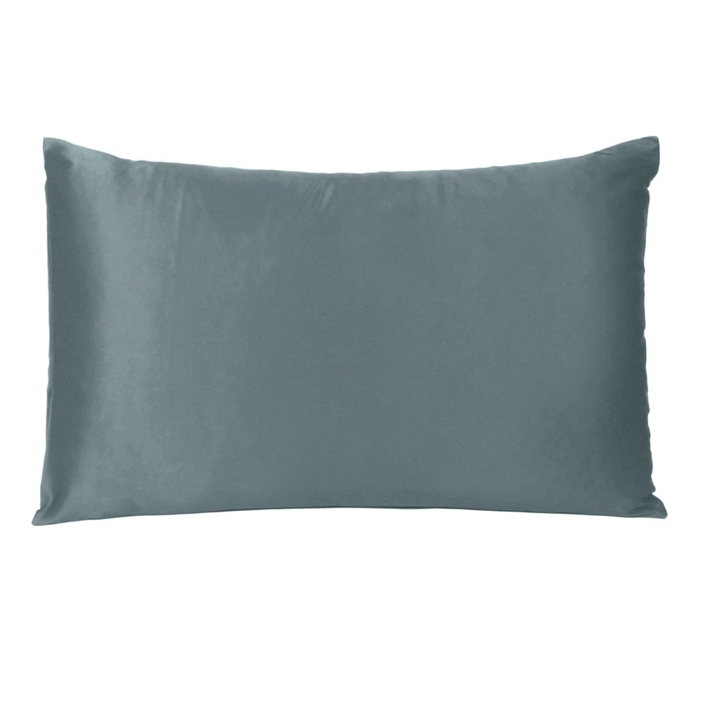 Gray Dreamy Set Of 2 Silky Satin Queen Pillowcases HomeRoots