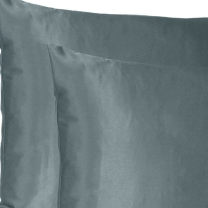 Gray Dreamy Set Of 2 Silky Satin Queen Pillowcases HomeRoots