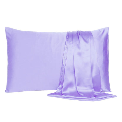 Purple Dreamy Set Of 2 Silky Satin Queen Pillowcases HomeRoots