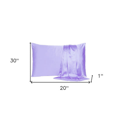 Purple Dreamy Set Of 2 Silky Satin Queen Pillowcases HomeRoots