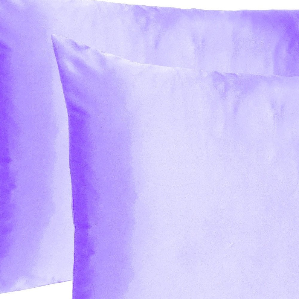 Purple Dreamy Set Of 2 Silky Satin Queen Pillowcases HomeRoots
