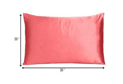 Coral Dreamy Set Of 2 Silky Satin Queen Pillowcases HomeRoots