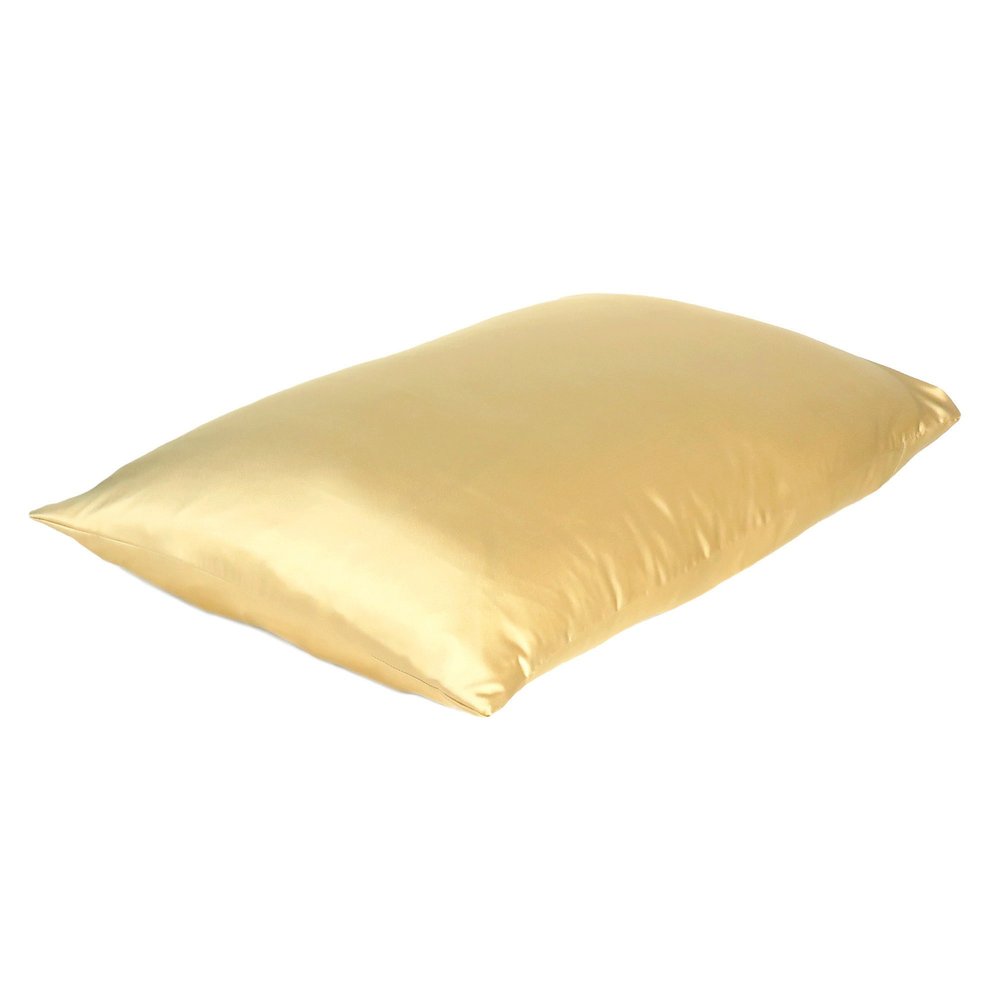Gold Dreamy Set Of 2 Silky Satin Queen Pillowcases HomeRoots