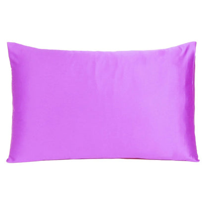 Violet Dreamy Set Of 2 Silky Satin Queen Pillowcases HomeRoots