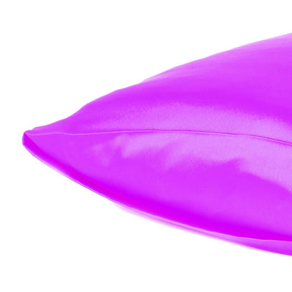 Violet Dreamy Set Of 2 Silky Satin Queen Pillowcases HomeRoots