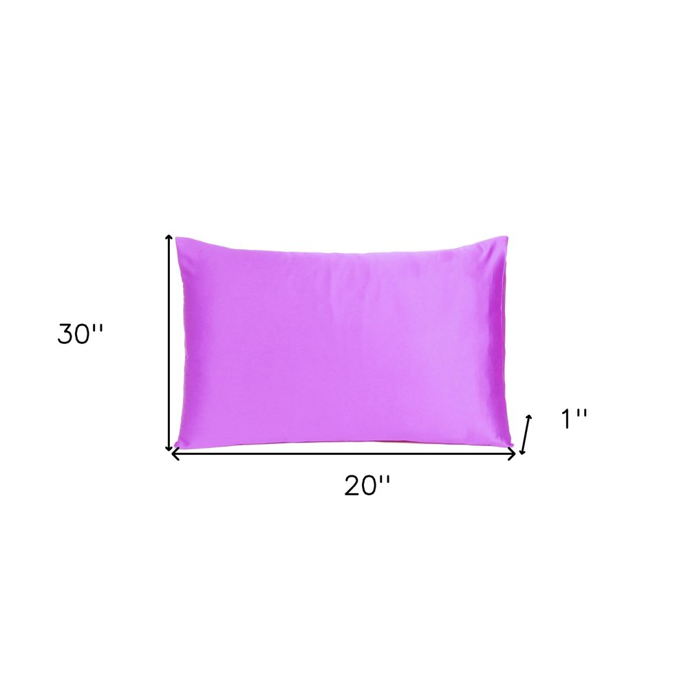 Violet Dreamy Set Of 2 Silky Satin Queen Pillowcases HomeRoots
