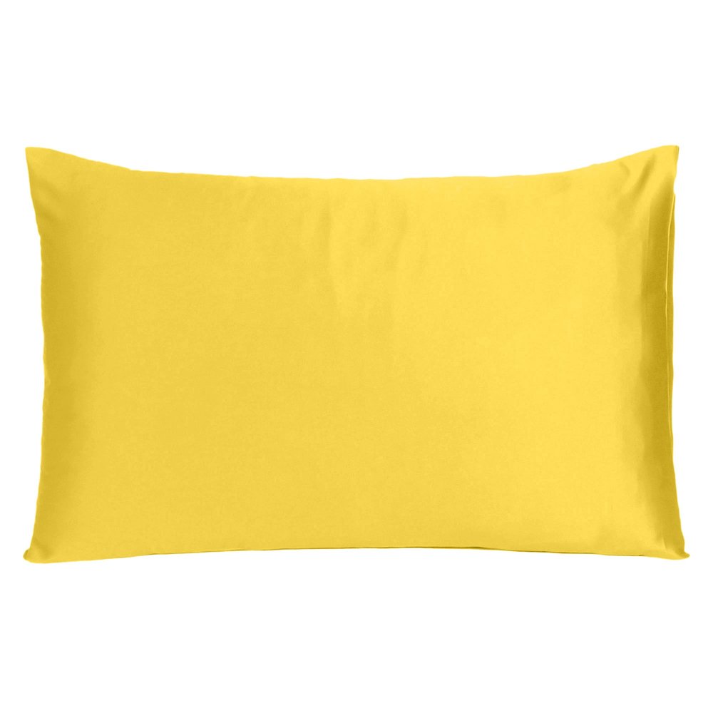 Lemon Dreamy Set Of 2 Silky Satin Queen Pillowcases HomeRoots