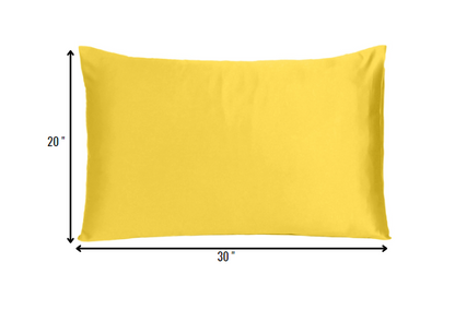 Lemon Dreamy Set Of 2 Silky Satin Queen Pillowcases